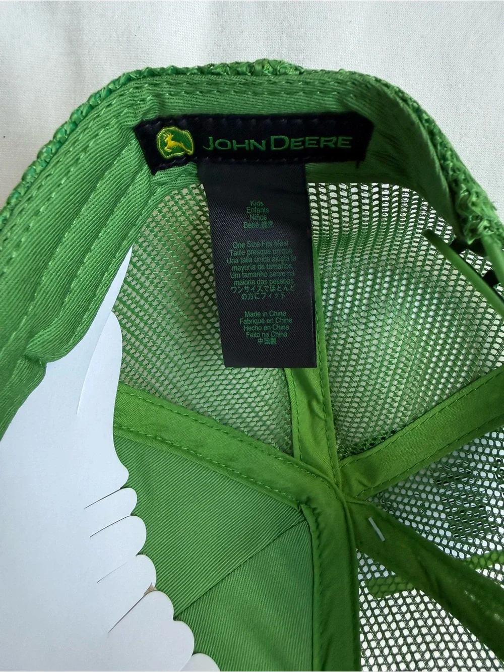 NWT John Deere Kids Green Trucker Hat - Green & White